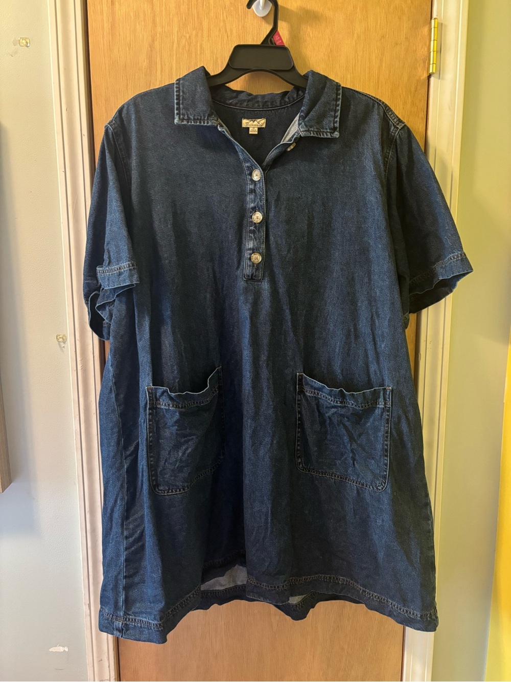 Blue Mountain Denim Short Sleeve Pocket Dress